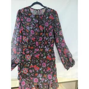 Veronica Beard Silk Cocktail Mini Dress Sz 2 Multicolor Floral Romantic Designer